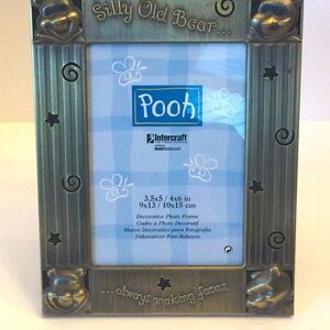 Gold Metal Photo Frame with Pooh Design